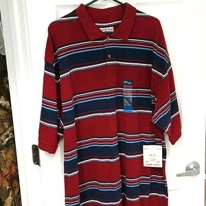 A maroon blue and white two button polo by Boca cl